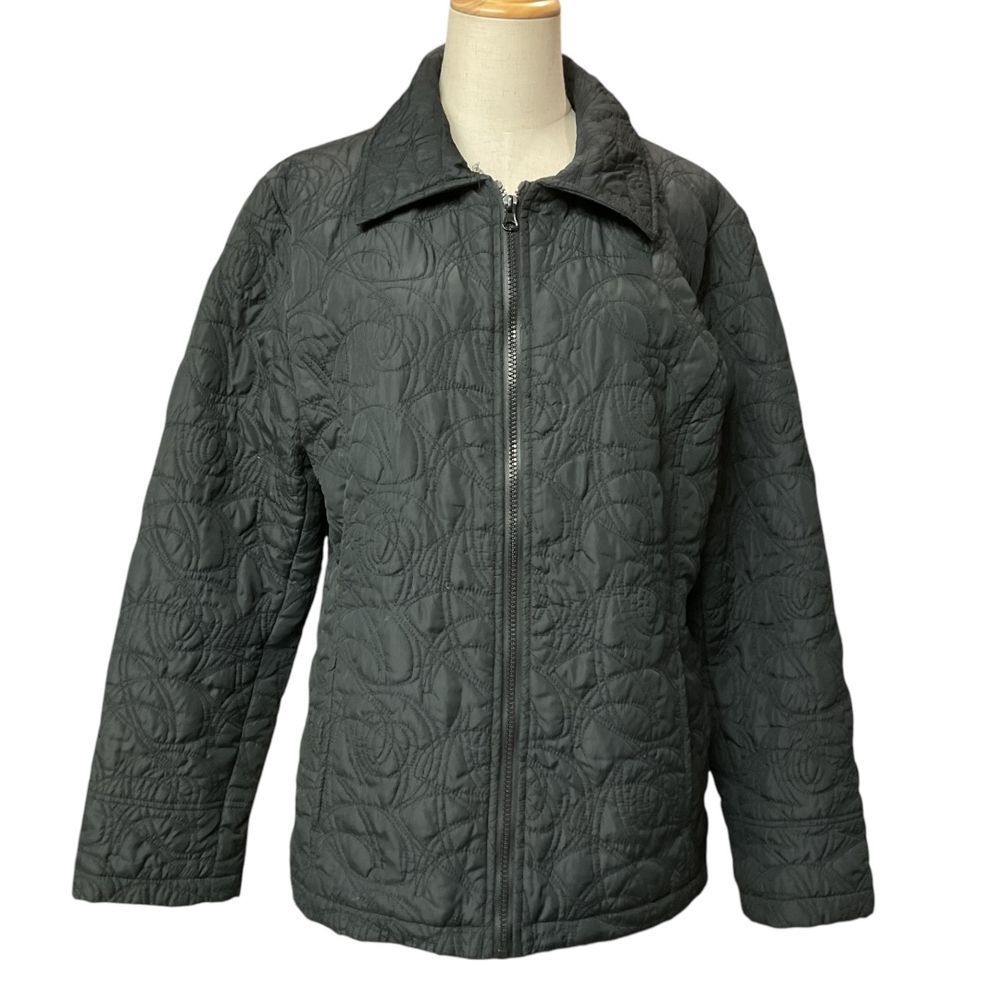 Weather Tamer Women's Quilted Zip-Up‎ Puffer Jacket Gray Size L Outerwear